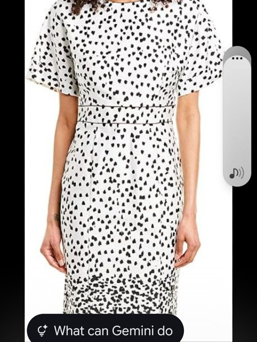 Donna Karan White Midi Dress with Black Spot Print, Size 10
